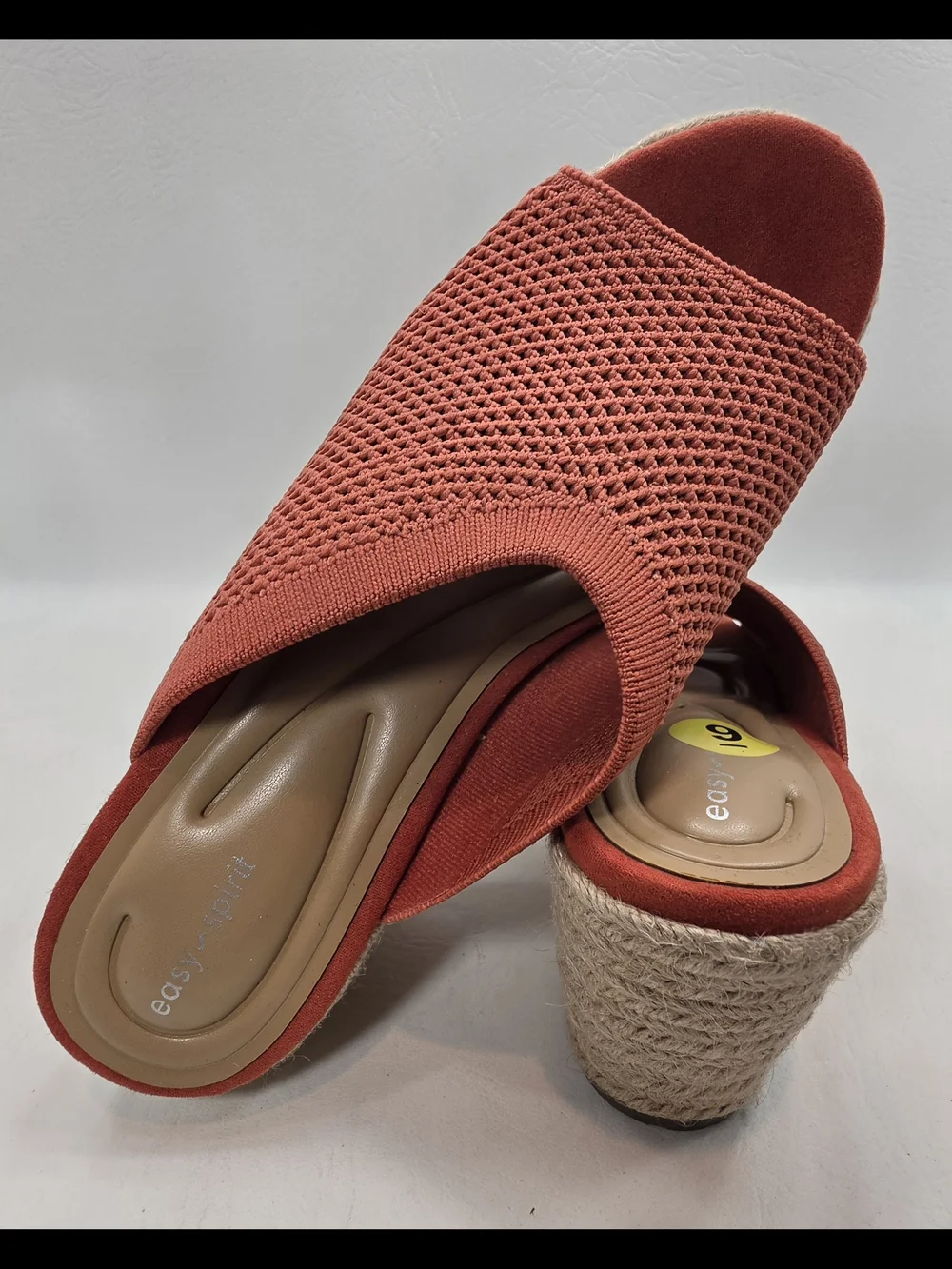 Easy Spirit Knit Slip-On Espadrille Wedge in Terracotta